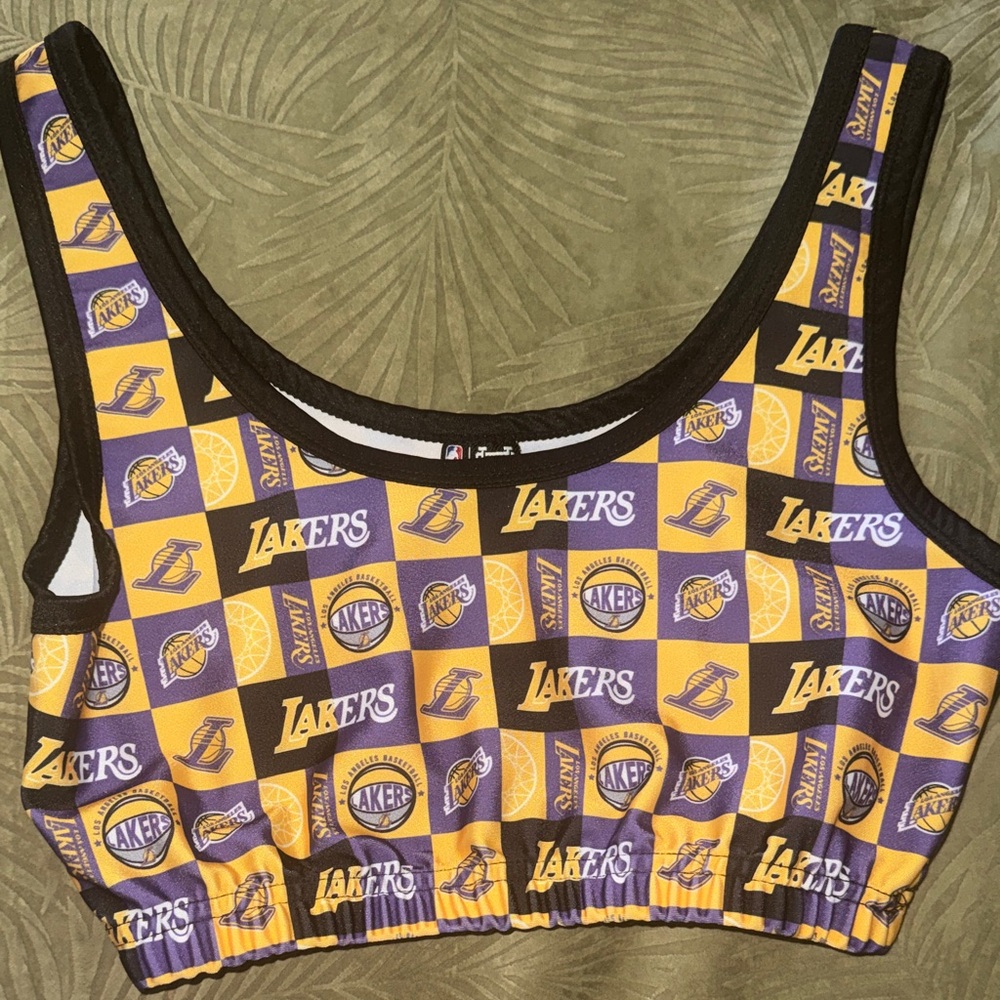 Lakers Checkered Sports Bra